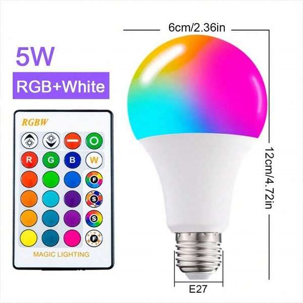 Aerbes AB-Z886 RGB LED Bulb With Remote Control 5W