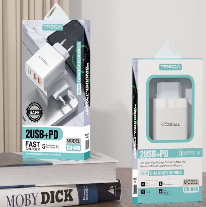 Treqa CH-645 Dual USB + PD Wall Charger 38W