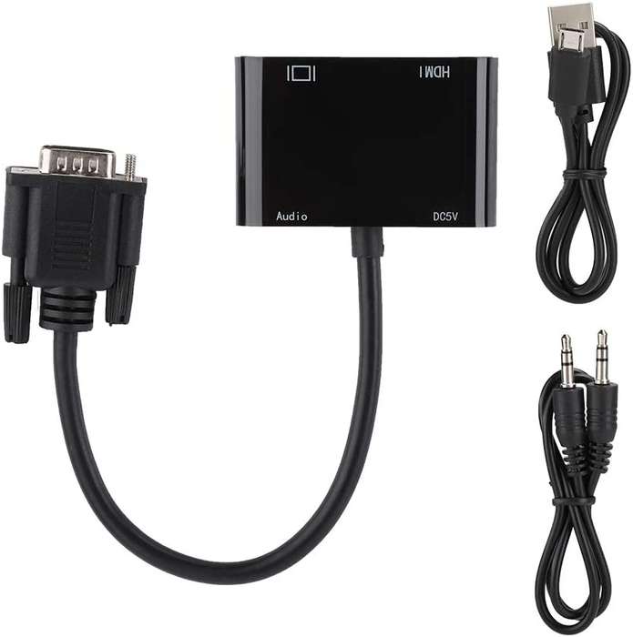 Tangka TK-H135 VGA to HDMI + VGA Converter With Audio 2K Output And Power Port