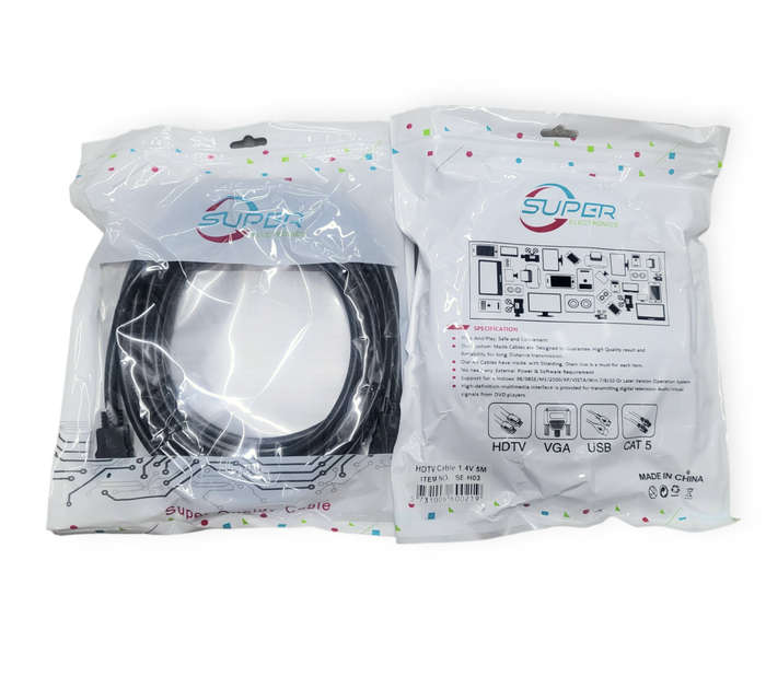 SE-H03 Male HDMI To HDMI Cable Black 5M