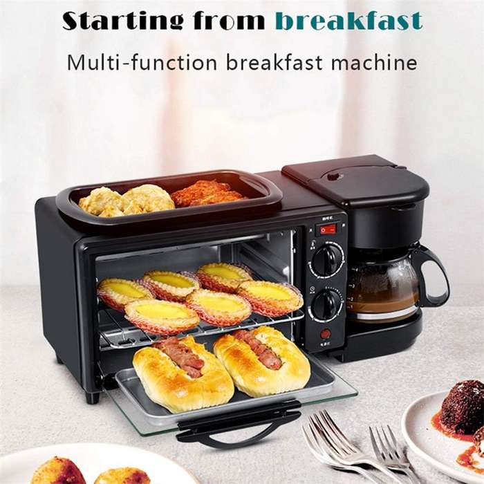 RAF R.5308B Breakfast Maker 9L With Oven Coffee Maker And Frying Pan 3 In 1