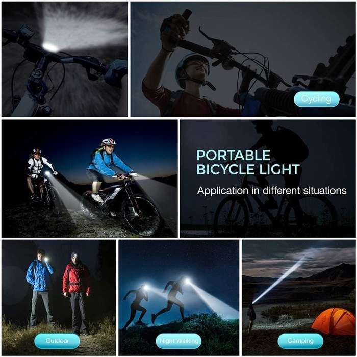 Aerbes AB-ZX10 Dual Light Source Wireless Code Meter With Horn Bicycle Front Light