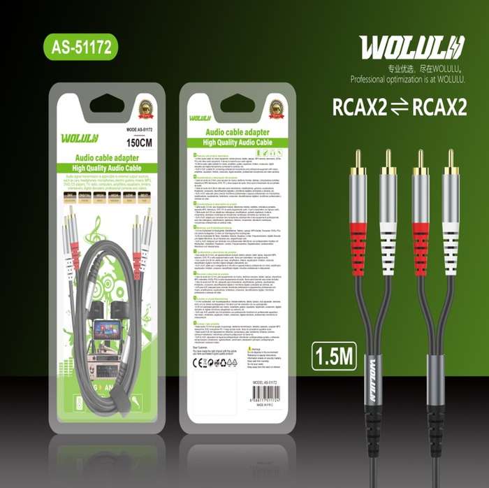 Wolulu AS-51172  Male 2 Lotus Head To Male 2 Lotus Head