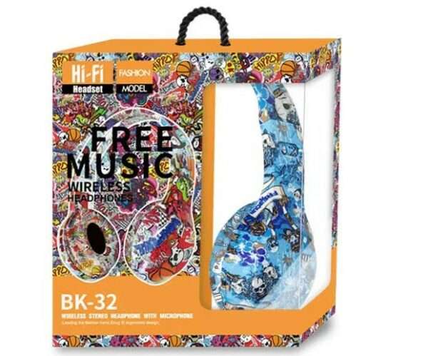 BK-32 Graffiti Wireless Bluetooth Headphones