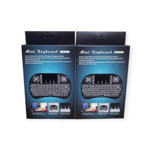 I8 Mini Wireless Keyboard Rechargeable LED Backlit Air Mouse