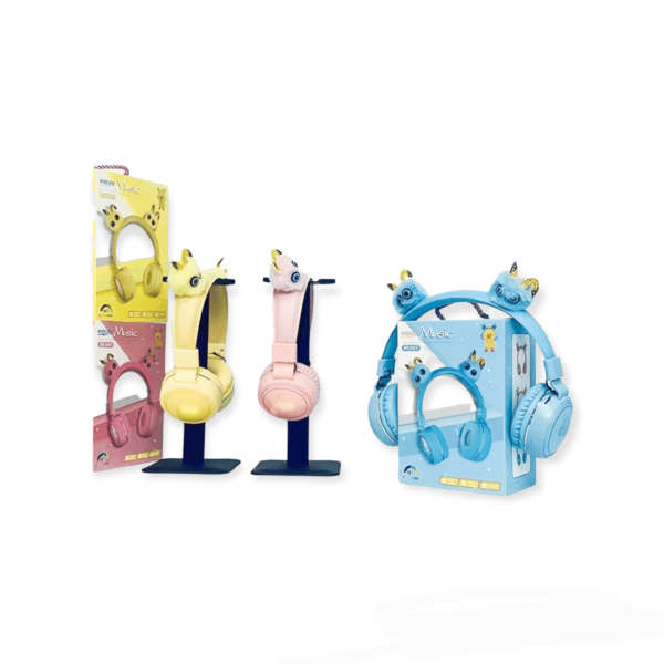 RK085 Cute Fluffy Bling Ears RGB Backlit Bluetooth Headphone