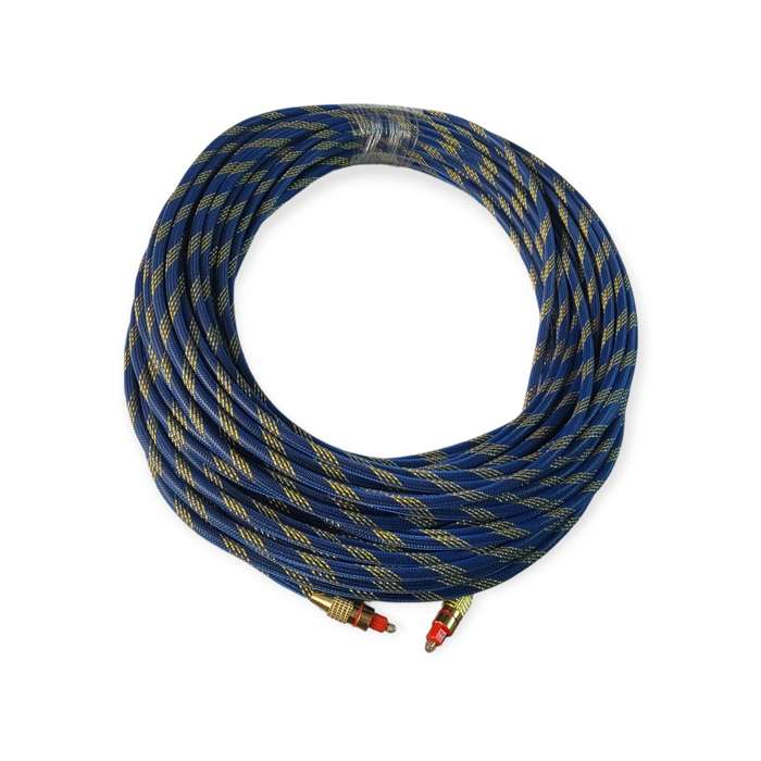 XF0091 OD6.0 Blue Mesh Gold Plated Fiber Toslink Optical Audio Cable 30M