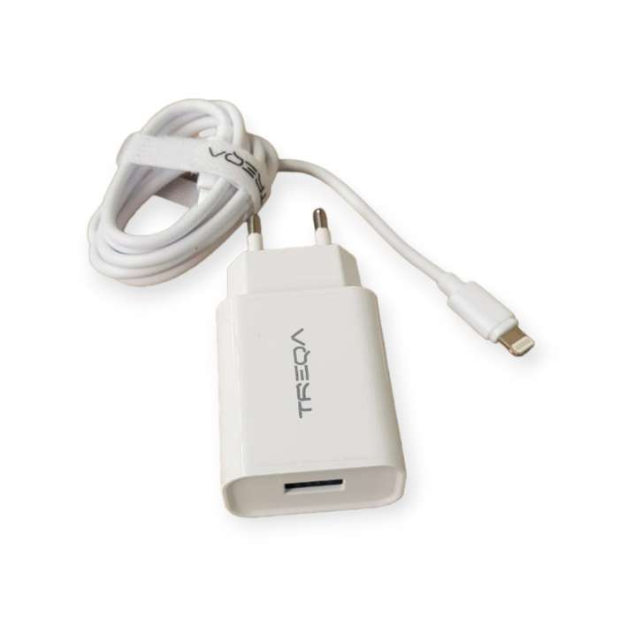 Treqa CS-220 18W 3.0 USB Wall Charger With Lightning USB Cable