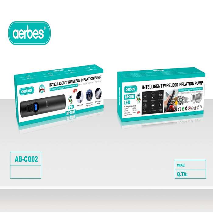 Aerbes AB-CQ02 Wireless Rechargeable Car Trye Inflation Pump With 6000mah Battery