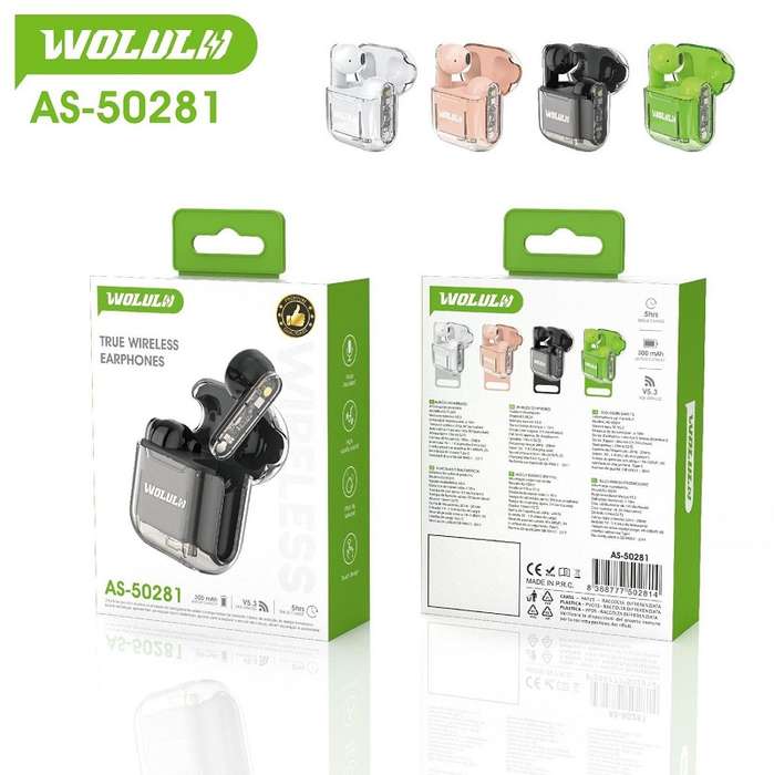 Wolulu AS-50281 Bluetooth V5.3 True Wireless Stereo Earphone 300mah BatteryWolulu AS-50281 Bluetooth