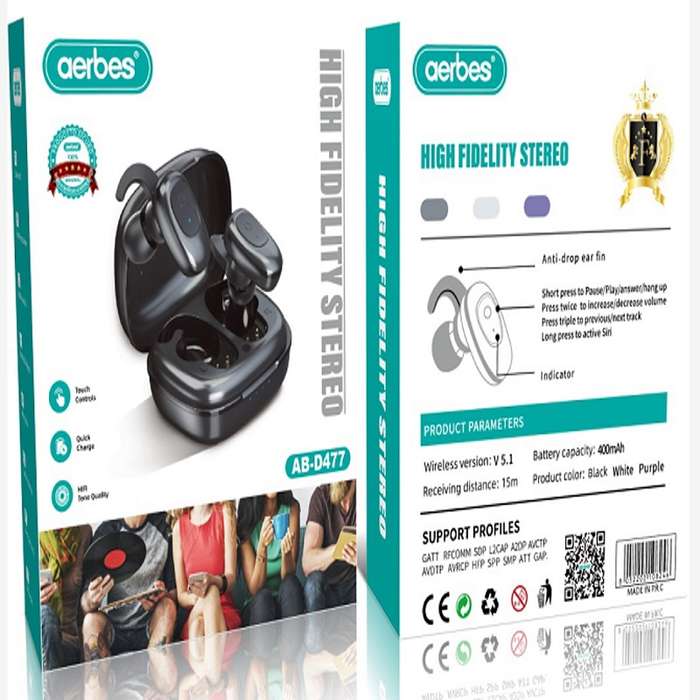 Aerbes AB-D477 Wireless Bluetooth 5.1V Headsets