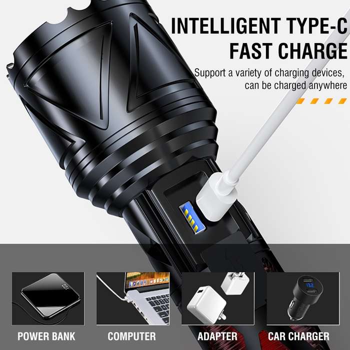 FA-1860  Multifunctional Rechargeable Aluminum Alloy Laser Flashlight