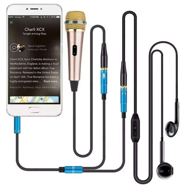 2 in 1 3.5mm Stereo Audio Headphone Jack Male to Female Headset Mic Y Splitter Cable Adapter