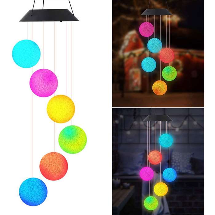 FA-893-5 Solar Powered RGB Eva Ball Garden Light