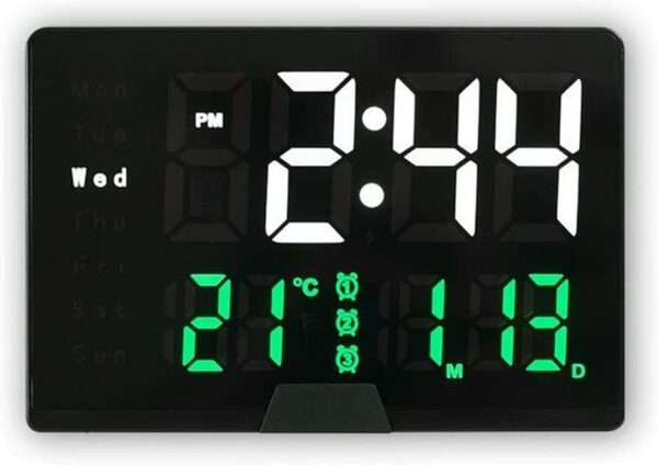 DS-6627 LED Digital Alarm Clock With Temperature + Day And Month Settings