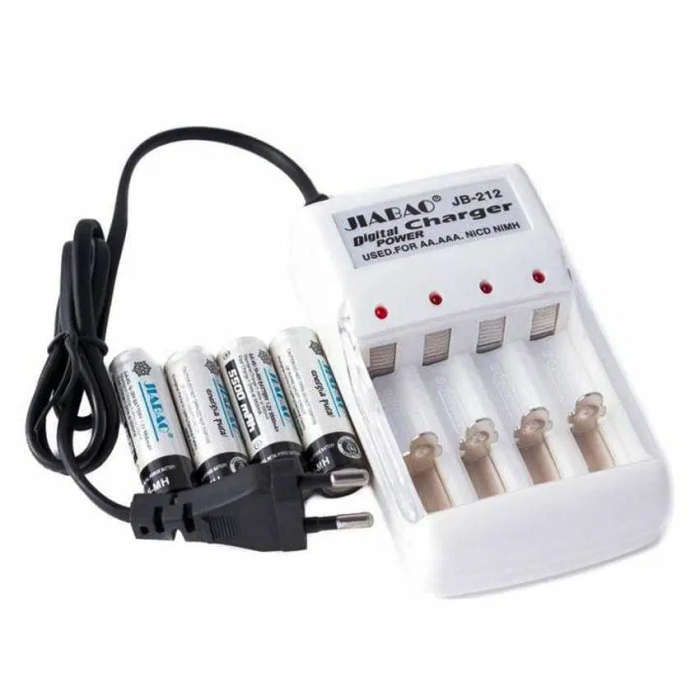 Jiabao JB-212 Battery Charger For AA/AAA Batteries With 4 AAA Batteries