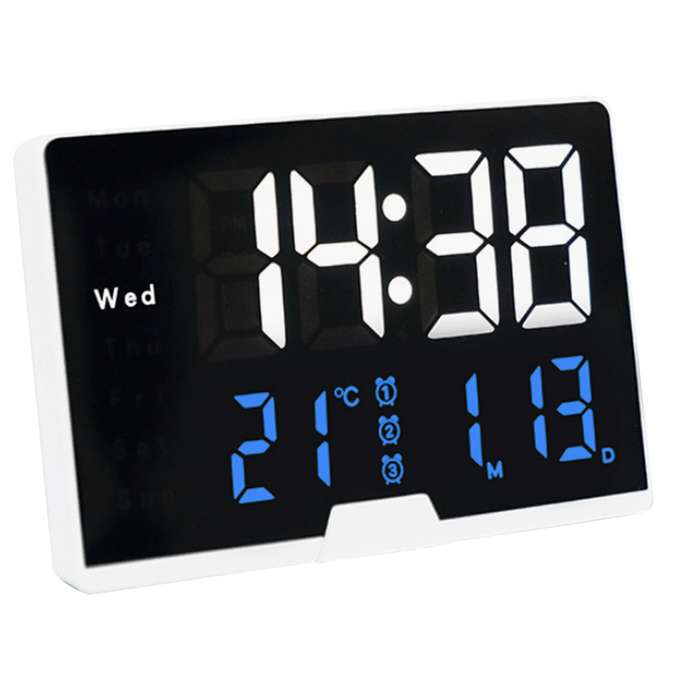 DS-6627 LED Digital Alarm Clock With Temperature + Day And Month Settings