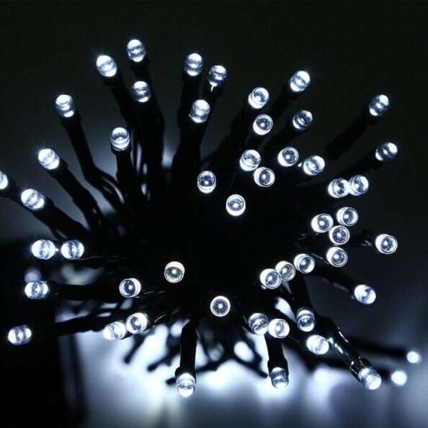 ZYF-D247 Solar Powered LED Fairy Lights White100 Bulb 12M