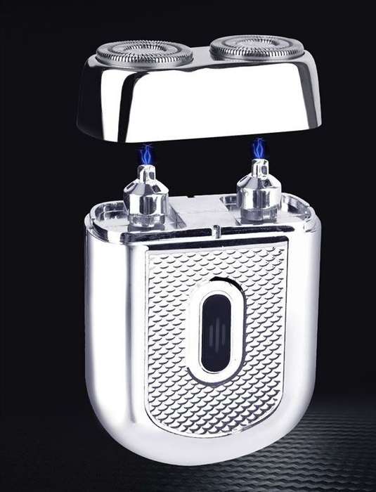 USB Rechargeable Portable Rotary Double-head Hair Shaver