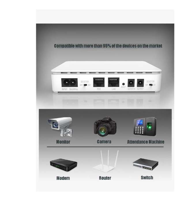 TG-118 Mini DC 10400maH UPS Battery Backup For Router And Support POE 35W