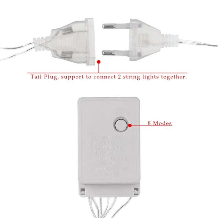 ZYF-D102 White LED Fairy Curtain Light 6M Across 70cm And 38cm Drops