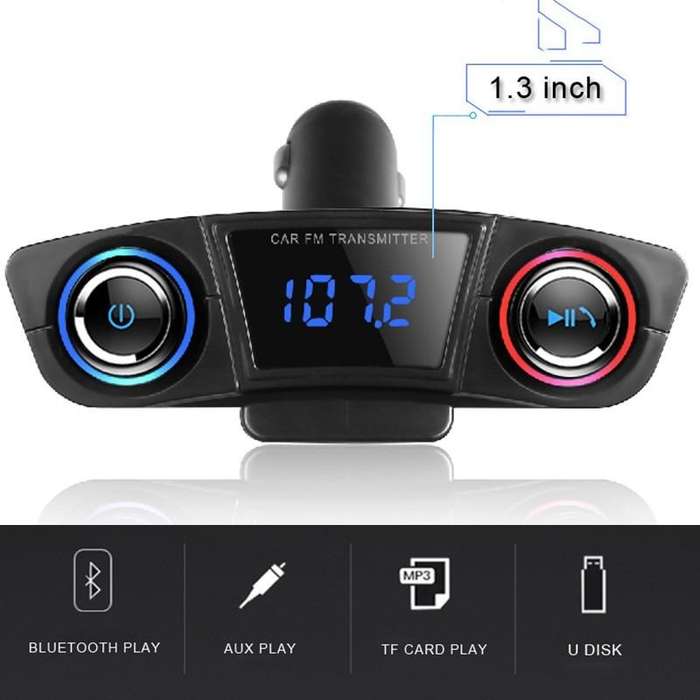 Aerbes AB-Q513 Car Bluetooth FM Modulator 3.1A Dual USB Port