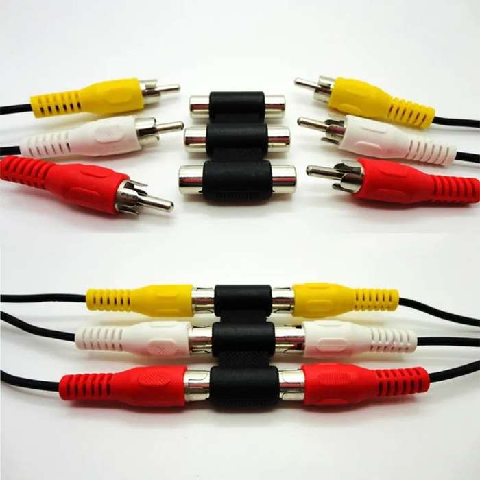 3 RCA Female TO 3RCA Female Adapter Pack Of 100