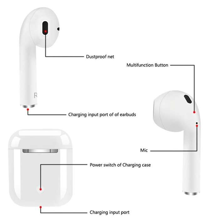 i12White Bluetooth Earphones