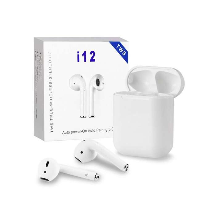 i12White Bluetooth Earphones