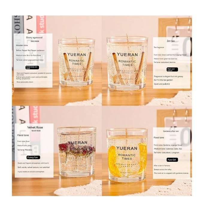 JG20375266 Crystal Jelly Candle With Dried Flowers
