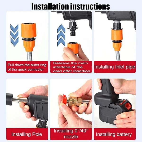Jiageng JG000267 Wireless High Pressure Hand Held Car Washing Machine Gun 1500mah