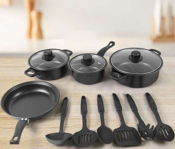 Royal Mark 2174 13 Piece Non Stick Pots, Pans And Utensil Set