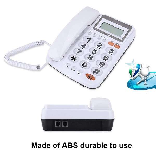 Desktop Corded Landline Telephone With Caller ID Display And Auto-Redial