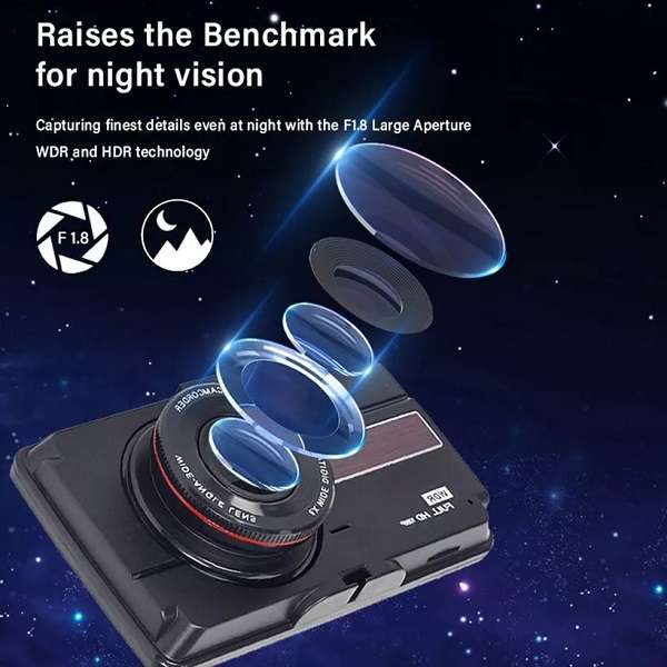 AB-Q609 1080P HDR Vehicle Dashboard Camera With Reversing Camera