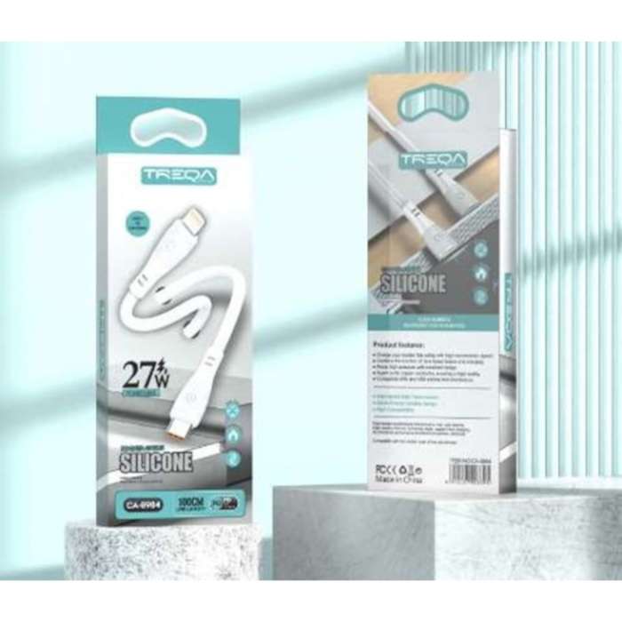Treqa CA-8984 27W Silicone Type C to Lightning Pin Cable 1M