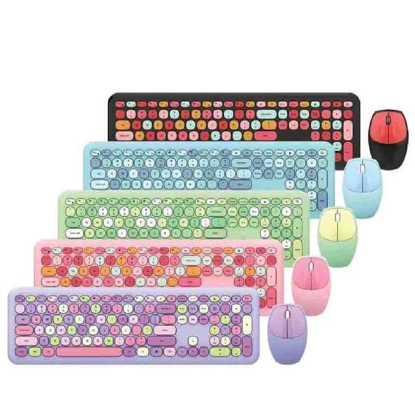 KM666 Retro Multi Colour Ergonomics Keyboard Set