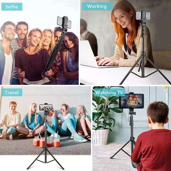 MY-7393 1.3M Extendable Bluetooth Tripod Stand With Phone Clip