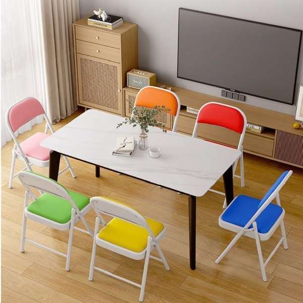 XF00078 Folding Metal Frame Chair With Back Rest Cushion