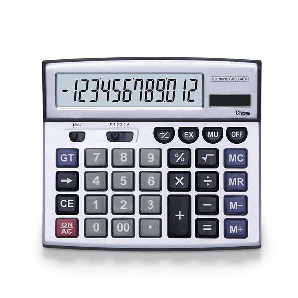 Aerbes AB-JS11 Dual Power Supply 12 Digit Display Calculator Solar or AAA Battery