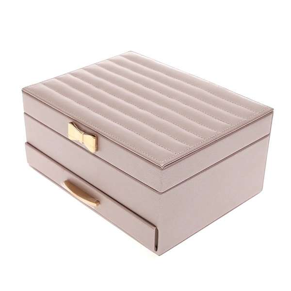 YD452922 Elegant Jewelry Storage Box MultiLayer Organizer With Mirror And Drawer