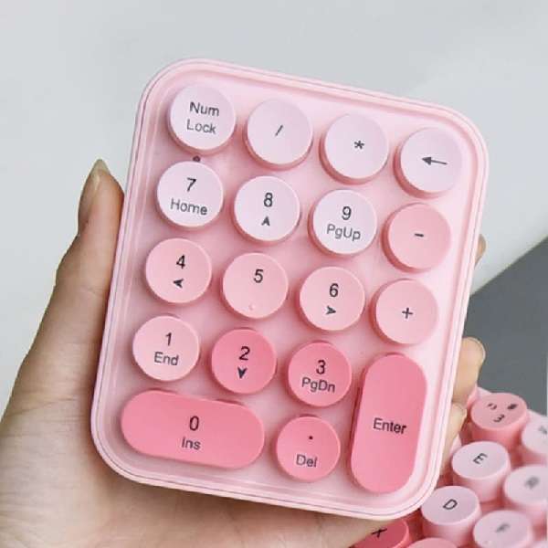 Max Mofii Retro Round Keycaps Wireless Keyboard, Mouse And  Numeric Keypad Set