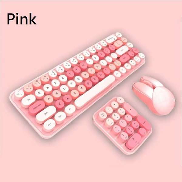 Max Mofii Retro Round Keycaps Wireless Keyboard, Mouse And  Numeric Keypad Set