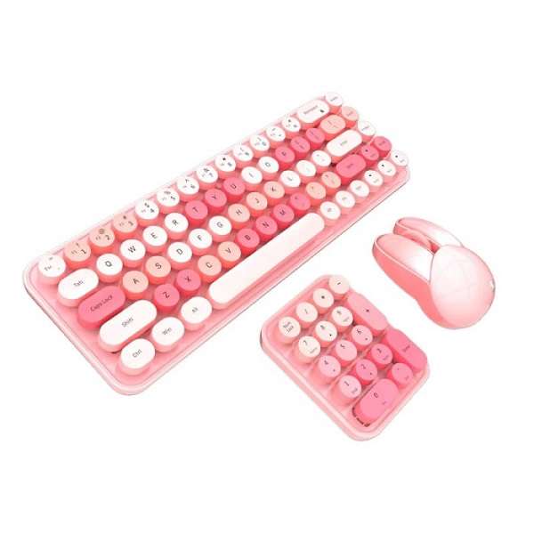 Max Mofii Retro Round Keycaps Wireless Keyboard, Mouse And  Numeric Keypad Set
