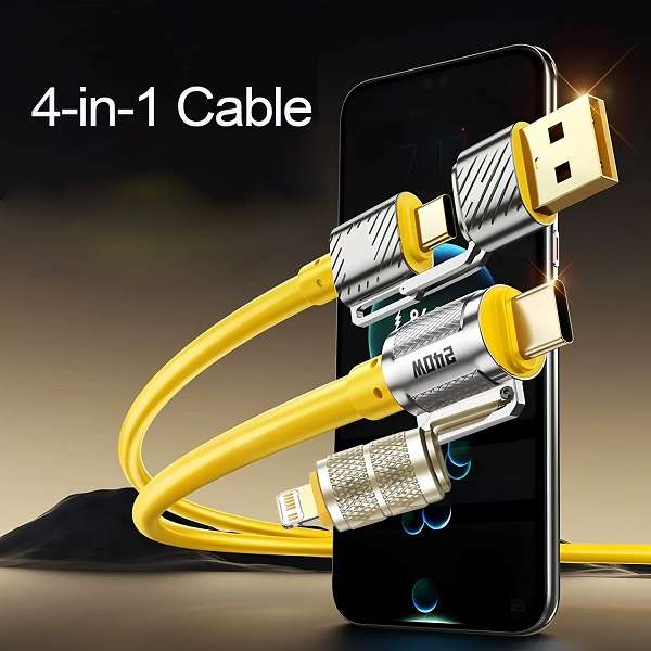 240W 4 in 1 Fast Charging Silicone Cable 1M