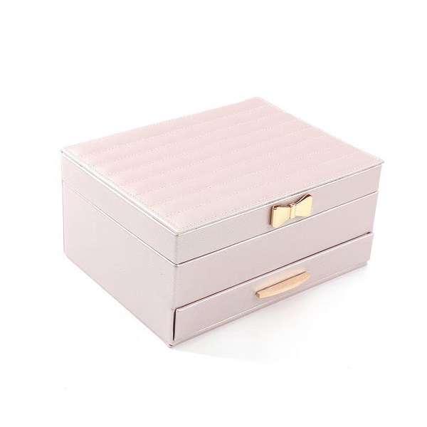 YD452922 Elegant Jewelry Storage Box MultiLayer Organizer With Mirror And Drawer