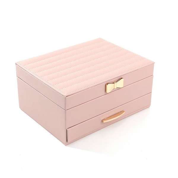 YD452922 Elegant Jewelry Storage Box MultiLayer Organizer With Mirror And Drawer