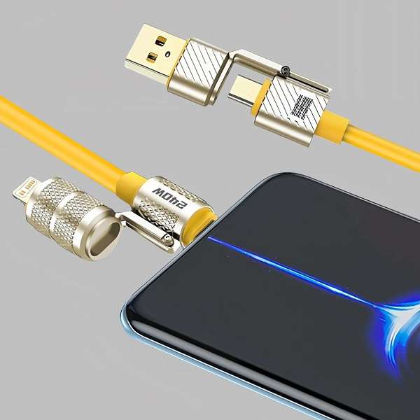 240W 4 in 1 Fast Charging Silicone Cable 1M