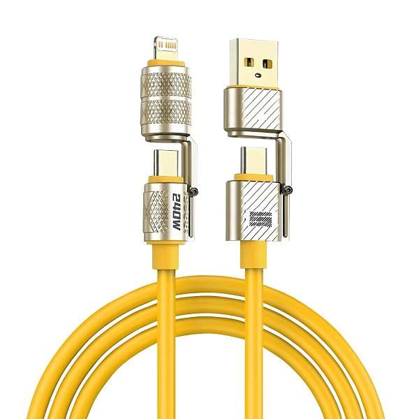 240W 4 in 1 Fast Charging Silicone Cable 1M