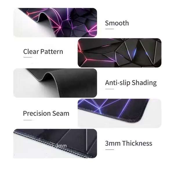 90cm x 40cm x 3mm Geometric Pattern Anti-slip Mouse Pad