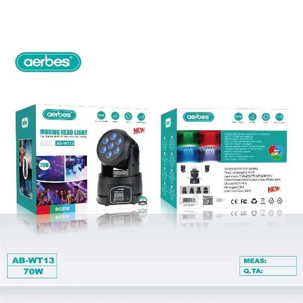 Aerbes AB-WT13 70W Moving Head RGBW Stage Light